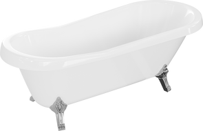 Mexen Retro cada freestanding 170 x 75 cm, albă, picioare cromate - 53251707500-00