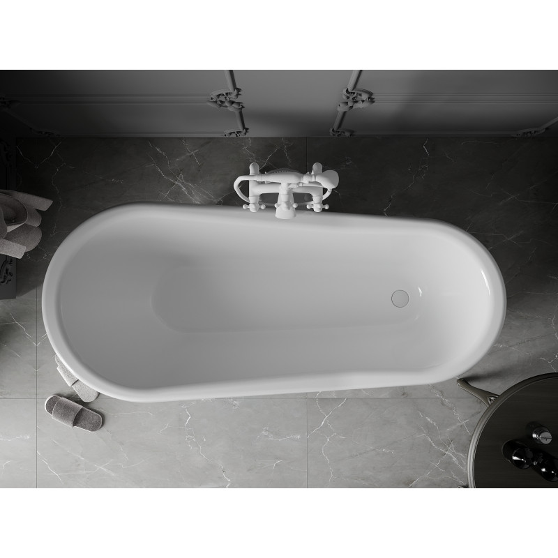 Mexen Retro cadă freestanding 170 x 75 cm, albă, picioare albe - 53251707500-20