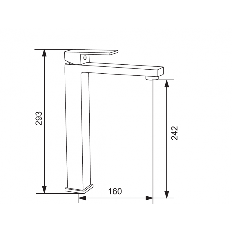 Mexen Uno baterie pentru lavoar înaltă, crom - 71410-00