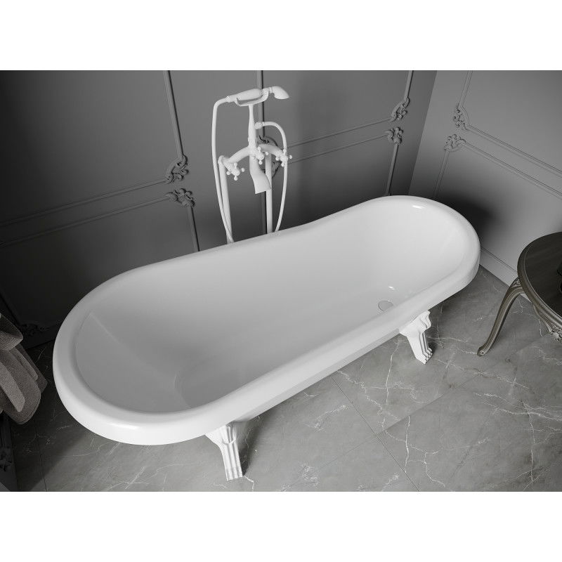 Mexen Retro cadă de baie liberă 170 x 75 cm, albă, picioare albe - 53251707500-20