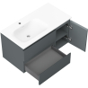 Mexen Orio dulap baie 90 cm cu chiuvetă Vela stânga, 2S, 1D, grafit mat/alb mat - 91A13-09047-3-BBFFF66-W23L01