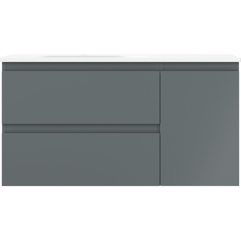 Mexen Orio fürdőszobai szekrény 90 cm mosdóval Vela balos, 2S, 1D, grafit matt/fehér matt - 91A13-09047-3-BBFFF66-W23L01
