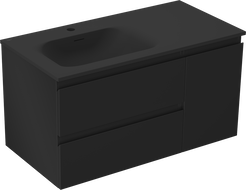 Mexen Orio dulap baie 90 cm cu lavoar Vela stânga, 2S, 1D, negru mat - 91A13-09047-3-BBFFF71-W23L71