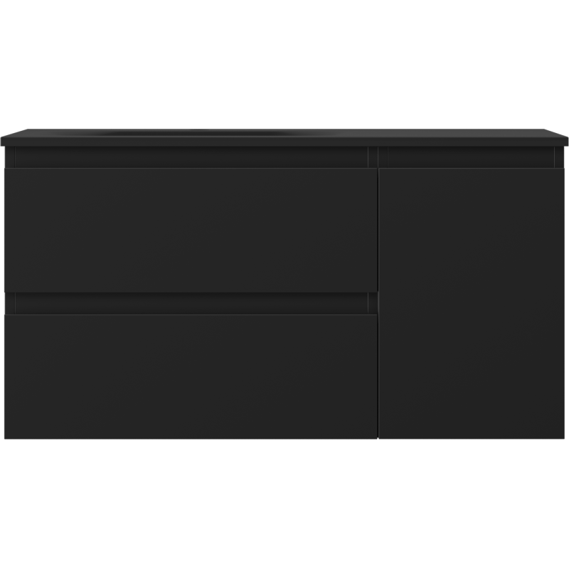 Mexen Orio dulap baie 90 cm cu lavoar Vela stânga, 2S, 1D, negru mat - 91A13-09047-3-BBFFF71-W23L71