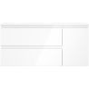Mexen Orio dulap baie 100 cm cu chiuvetă Vela stânga, 2S, 1D, alb lucios - 91A13-10047-3-BBFFF00-W23L00
