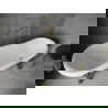 Mexen Retro cadă de sine stătătoare 170 x 75 cm, Albă, picioare Aurie - 53251707500-50