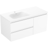 Mexen Orio 100 cm-es fürdőszobai szekrény balos Vela mosdóval, 2S, 1D, fehér matt - 91A13-10047-3-BBFFFF01-W23L01