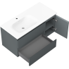 Mexen Orio dulap baie 100 cm cu chiuvetă Vela stânga, 2S, 1D, grafit mat/alb mat - 91A13-10047-3-BBFFF66-W23L01