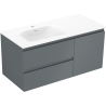 Mexen Orio fürdőszobai szekrény 100 cm mosdóval Vela bal, 2S, 1D, grafit matt/fehér matt - 91A13-10047-3-BBFFF66-W23L01