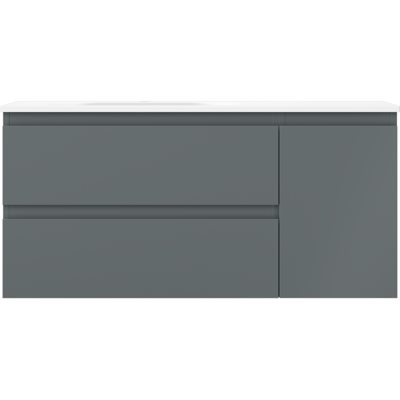 Mexen Orio dulap baie 100 cm cu chiuvetă Vela stânga, 2S, 1D, grafit mat/alb mat - 91A13-10047-3-BBFFF66-W23L01