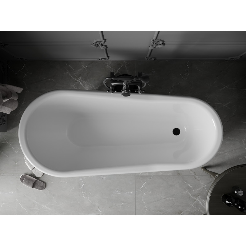 Mexen Retro cadă freestanding 170 x 75 cm, albă, picioare negre - 53251707500-70