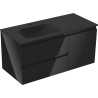 Mexen Orio dulap baie 100 cm cu lavoar Vela stângă, 2S, 1D, negru lucios/negru mat - 91A13-10047-3-BBFFF70-W23L71