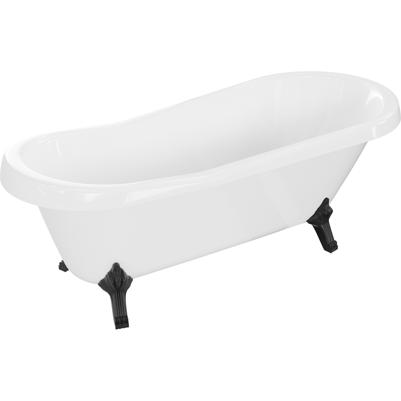 Mexen Retro cadă freestanding 170 x 75 cm, albă, picioare negre - 53251707500-70
