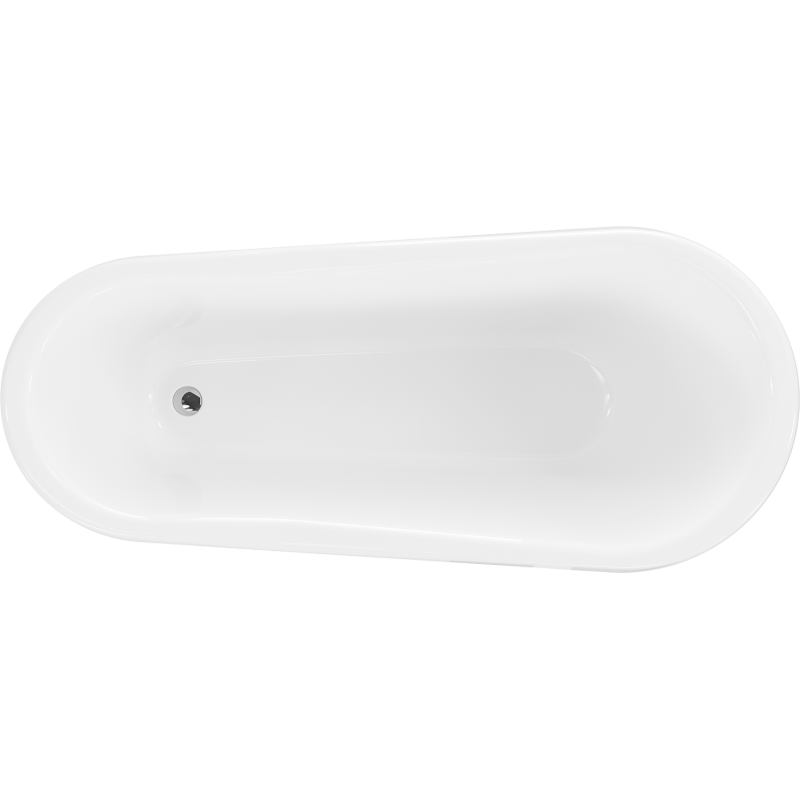 Mexen Retro cadă freestanding 170 x 75 cm, albă/neagră, picioare crom - 53251707575-00