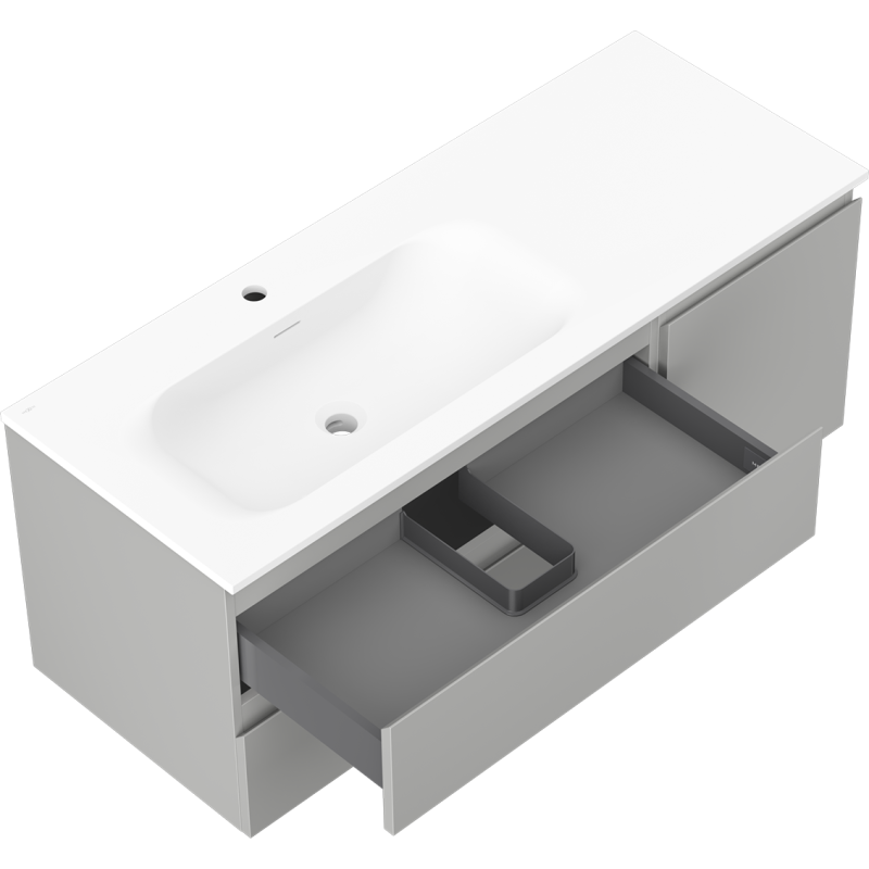 Mexen Orio dulap de baie 120 cm cu lavoar Vela stânga, 2S, 1D, mat gri/alb mat - 91A13-12047-3-BBFFF62-W23L01