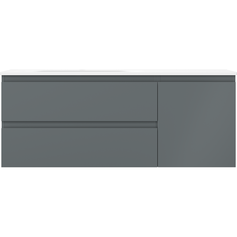 Mexen Orio dulap baie 120 cm cu lavoar Vela stânga, 2S, 1D, grafit mat/alb mat - 91A13-12047-3-BBFFF66-W23L01