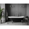 Cade Retro Mexen, cadă freestanding 170 x 75 cm, albă/neagră, picioare crom - 53251707575-00