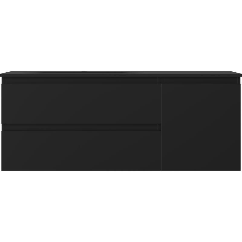 Mexen Orio dulap de baie 120 cm cu lavoar Vela stâng, 2S, 1D, negru mat - 91A13-12047-3-BBFFF71-W23L71