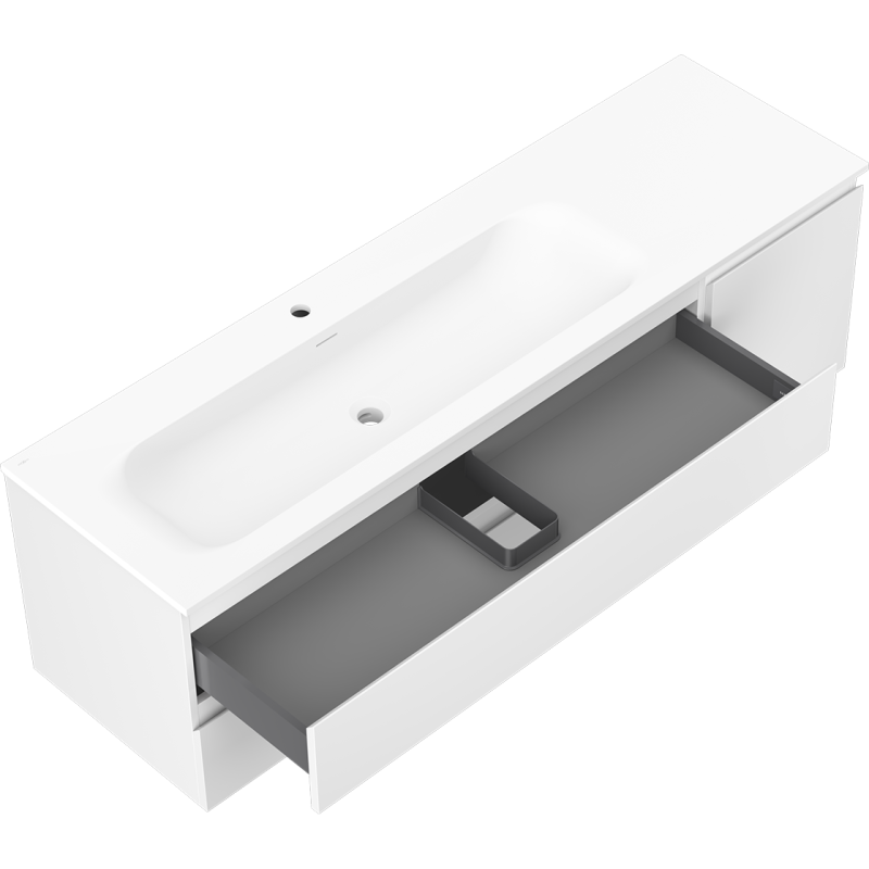 Mexen Orio dulap pentru baie 160 cm cu lavoar Vela stânga, 2S, 1D, alb mat - 91A13-16047-3-BBFFFF01-W23L01