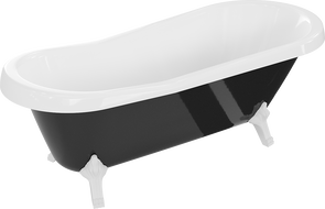 Mexen Retro cadă independentă 170 x 75 cm, albă/neagră, picioare albe - 53251707575-20