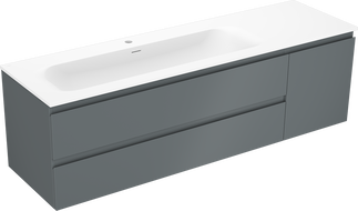 Mexen Orio dulap de baie 160 cm cu lavoar Vela stângă, 2S, 1D, grafit mat/alb mat - 91A13-16047-3-BBFFF66-W23L01