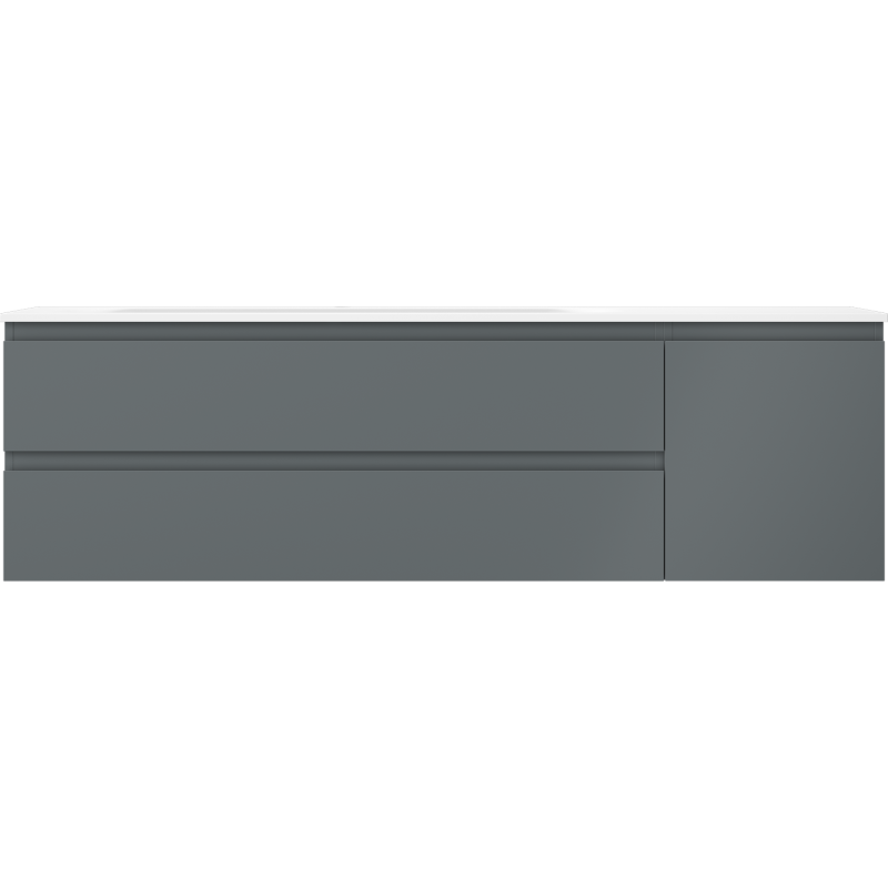 Mexen Orio dulap baie 160 cm cu chiuvetă Vela stânga, 2S, 1D, grafit mat/alb mat - 91A13-16047-3-BBFFF66-W23L01