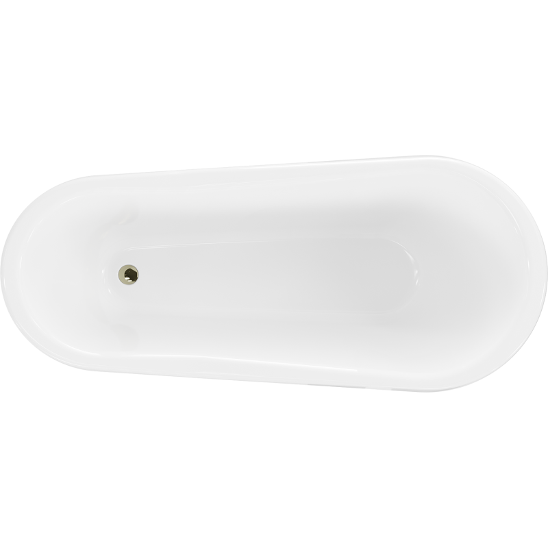 Mexen Retro szabadon álló kád 170 x 75 cm, fehér/fekete, arany lábakkal - 53251707575-50