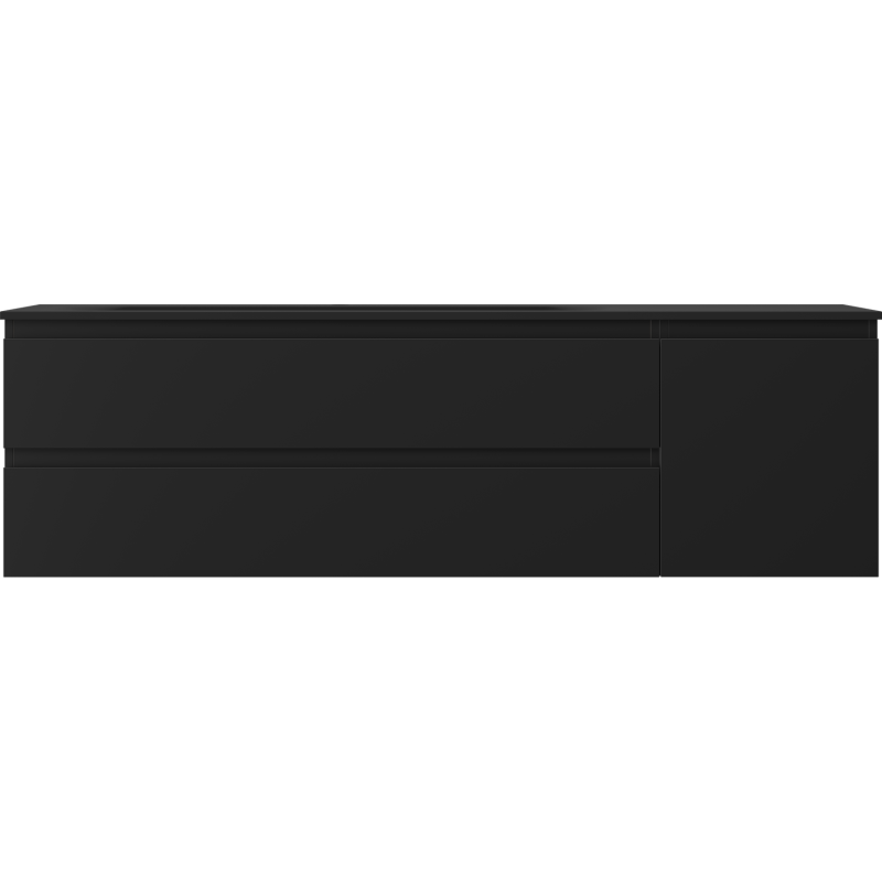 Mexen Orio dulap baie 160 cm cu chiuvetă Vela stânga, 2S, 1D, negru mat - 91A13-16047-3-BBFFF71-W23L71