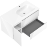 Mexen Orio dulap baie de 90 cm cu lavoar Vela dreapta, 2S, 1D, alb lucios - 91A13-09047-3-BBFFF00-W23P00