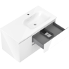 Mexen Orio dulap baie de 90 cm cu lavoar Vela dreapta, 2S, 1D, alb lucios - 91A13-09047-3-BBFFF00-W23P00