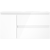 Mexen Orio 90 cm-es fürdőszobai szekrény Vela jobb oldali mosdóval, 2S, 1D, fehér fényes - 91A13-09047-3-BBFFF00-W23P00