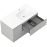 Mexen Orio fürdőszobai szekrény 90 cm-es mosdóval Vela jobb oldali, 2 fiók, 1 ajtó, szürke matt/fehér matt