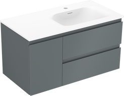 Mexen Orio dulap baie 90 cm cu chiuvetă Vela dreapta, 2S, 1D, grafit mat/alb mat - 91A13-09047-3-BBFFF66-W23P01