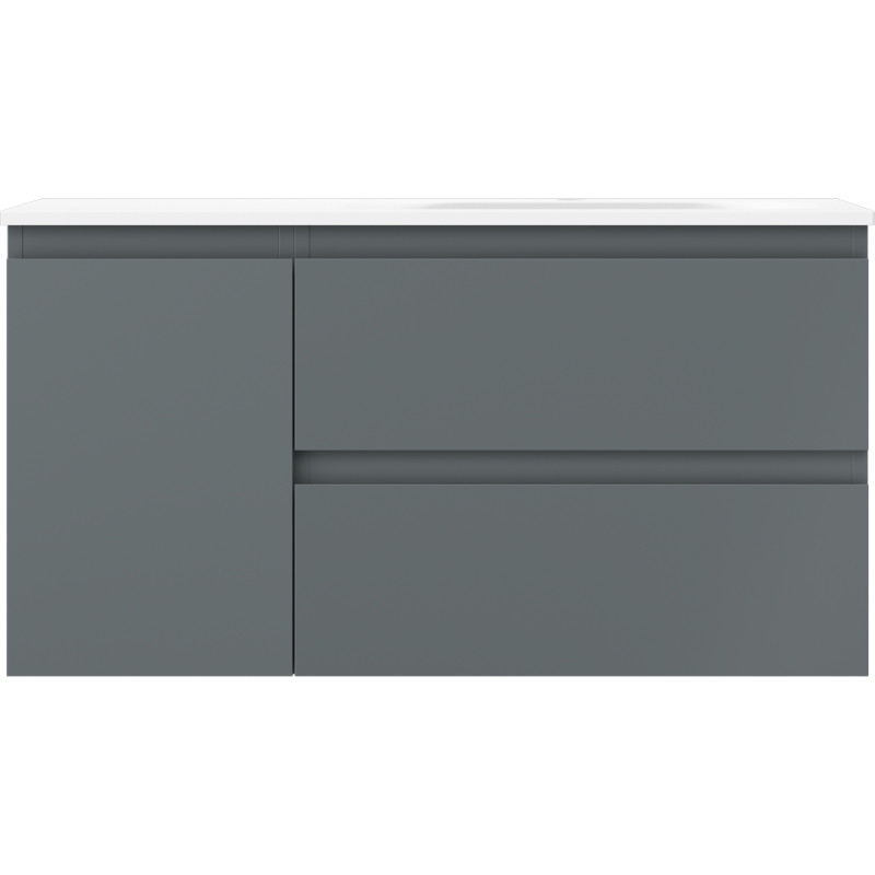 Mexen Orio dulap baie 90 cm cu lavoar Vela dreapta, 2S, 1D, grafit mat/alb mat - 91A13-09047-3-BBFFF66-W23P01