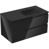 Mexen Orio dulap baie 90 cm cu lavoar Vela dreapta, 2S, 1D, negru lucios/negru mat - 91A13-09047-3-BBFFF70-W23P71