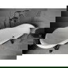 Mexen Retro cadă de sine stătătoare 170 x 75 cm, Albă/Neagră, picioare Neagră - 53251707575-70