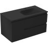 Mexen Orio dulap baie 90 cm cu chiuvetă Vela pe dreapta, 2S, 1D, negru mat - 91A13-09047-3-BBFFF71-W23P71