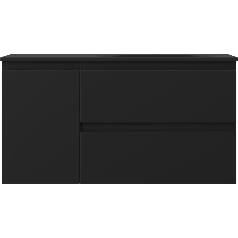 Mexen Orio dulap baie 90 cm cu chiuvetă Vela pe dreapta, 2S, 1D, negru mat - 91A13-09047-3-BBFFF71-W23P71