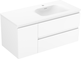 Mexen Orio dulap baie 100 cm cu lavoar Vela dreapta, 2S, 1D, alb mat - 91A13-10047-3-BBFFFF01-W23P01