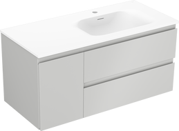 Mexen Orio dulap baie 100 cm cu lavoar Vela dreapta, 2S, 1D, gri mat/alb mat - 91A13-10047-3-BBFFF62-W23P01