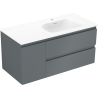 Mexen Orio dulap baie 100 cm cu chiuvetă Vela dreaptă, 2S, 1D, grafit mat/alb mat - 91A13-10047-3-BBFFF66-W23P01