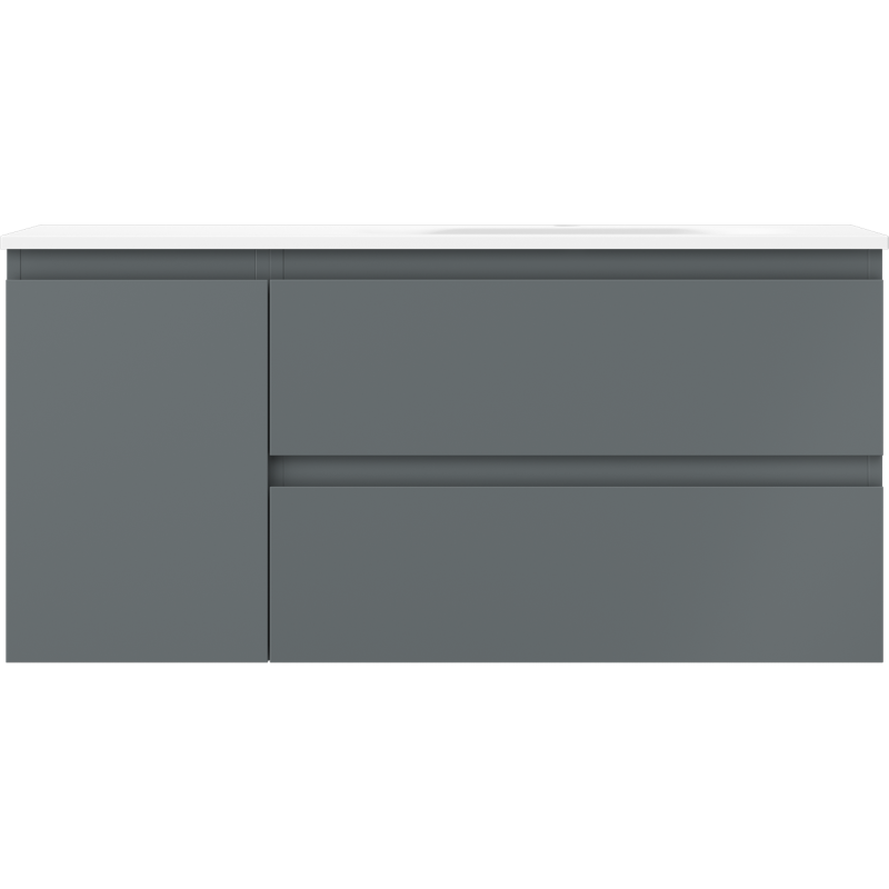 Mexen Orio dulap baie 100 cm cu chiuvetă Vela dreaptă, 2S, 1D, grafit mat/alb mat - 91A13-10047-3-BBFFF66-W23P01