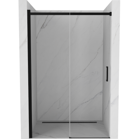 Mexen Omega 140 cm-es toló zuhanyajtó, áttetsző, fekete - 825-140-000-70-00