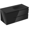Mexen Orio dulap de baie 100 cm cu chiuvetă Vela dreapta, 2S, 1D, negru lucios/negru mat - 91A13-10047-3-BBFFF70-W23P71