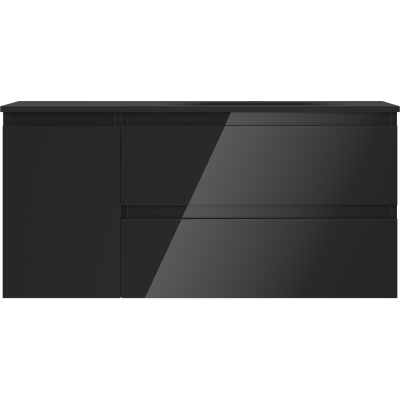 Mexen Orio dulap de baie 100 cm cu chiuvetă Vela dreapta, 2S, 1D, negru lucios/negru mat - 91A13-10047-3-BBFFF70-W23P71