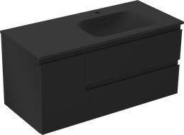 Mexen Orio dulap de baie 100 cm cu lavoar Vela dreapta, 2S, 1D, negru mat - 91A13-10047-3-BBFFF71-W23P71