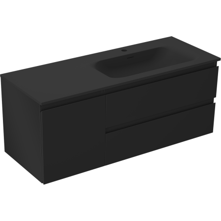 Mexen Orio dulap baie 120 cm cu lavoar Vela dreapta, 2S, 1D, negru mat - 91A13-12047-3-BBFFF71-W23P71