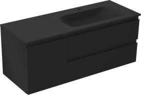 Mexen Orio dulap baie 120 cm cu chiuvetă Vela dreapta, 2S, 1U, negru mat - 91A13-12047-3-BBFFF71-W23P71