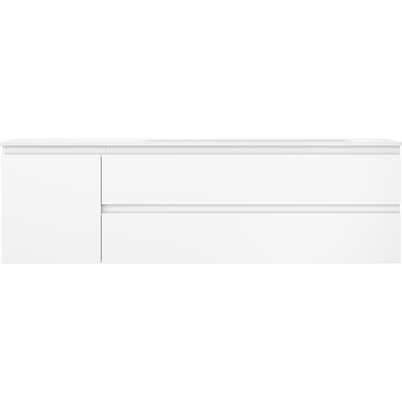 Mexen Orio dulap baie 160 cm cu lavoar Vela pe dreapta, 2 sertare, 1 ușă, alb mat - 91A13-16047-3-BBFFFF01-W23P01