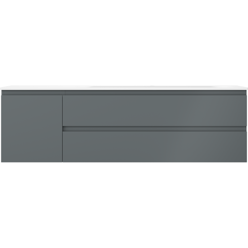 Mexen Orio dulap baie 160 cm cu lavoar Vela dreapta, 2S, 1D, grafit mat/alb mat - 91A13-16047-3-BBFFF66-W23P01